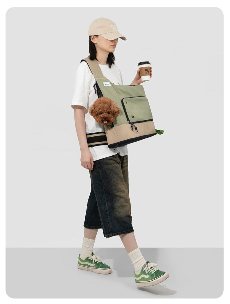 HiDream Pet Front Backpack - Kahki/Green/Grey