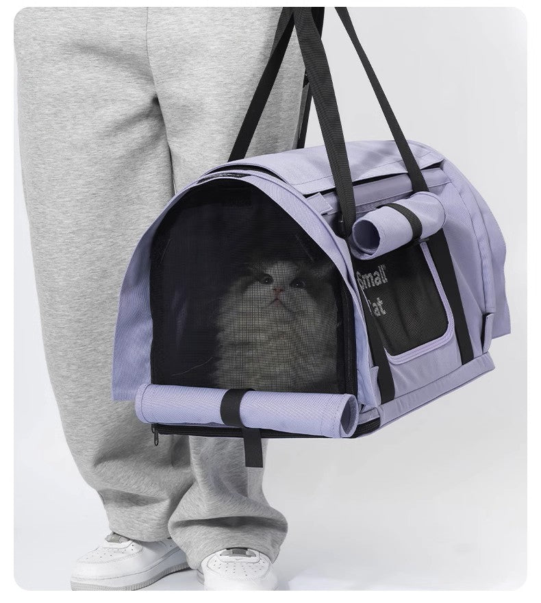 SmallCat 寵物外出便攜大容量貓包 灰/卡其/紫色