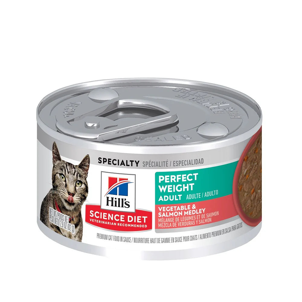 Hills Science Diet - Adult Perfect Weight Vegetable & Salmon Medley Cat Wet Food 2.9oz#60491 - SPCA HK