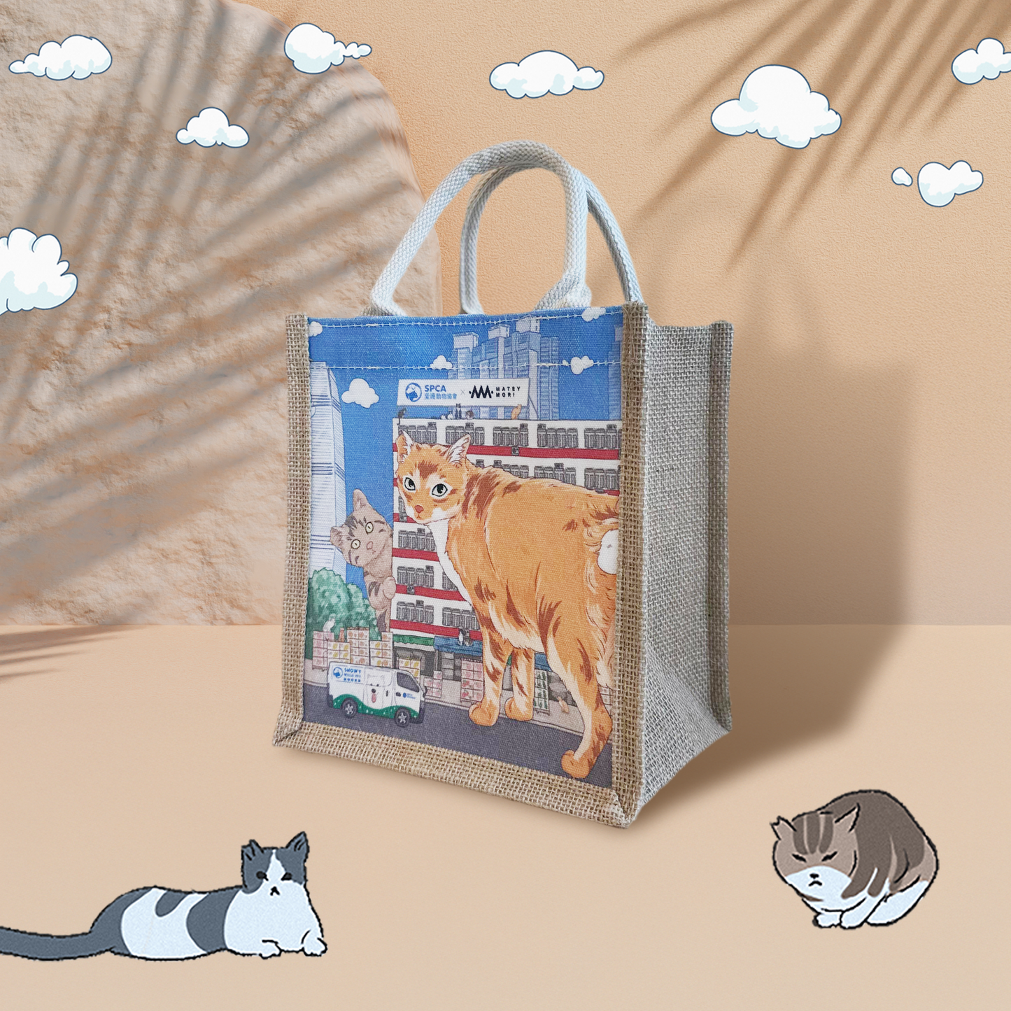 SumMeow In the City - Canvas Jute Bag