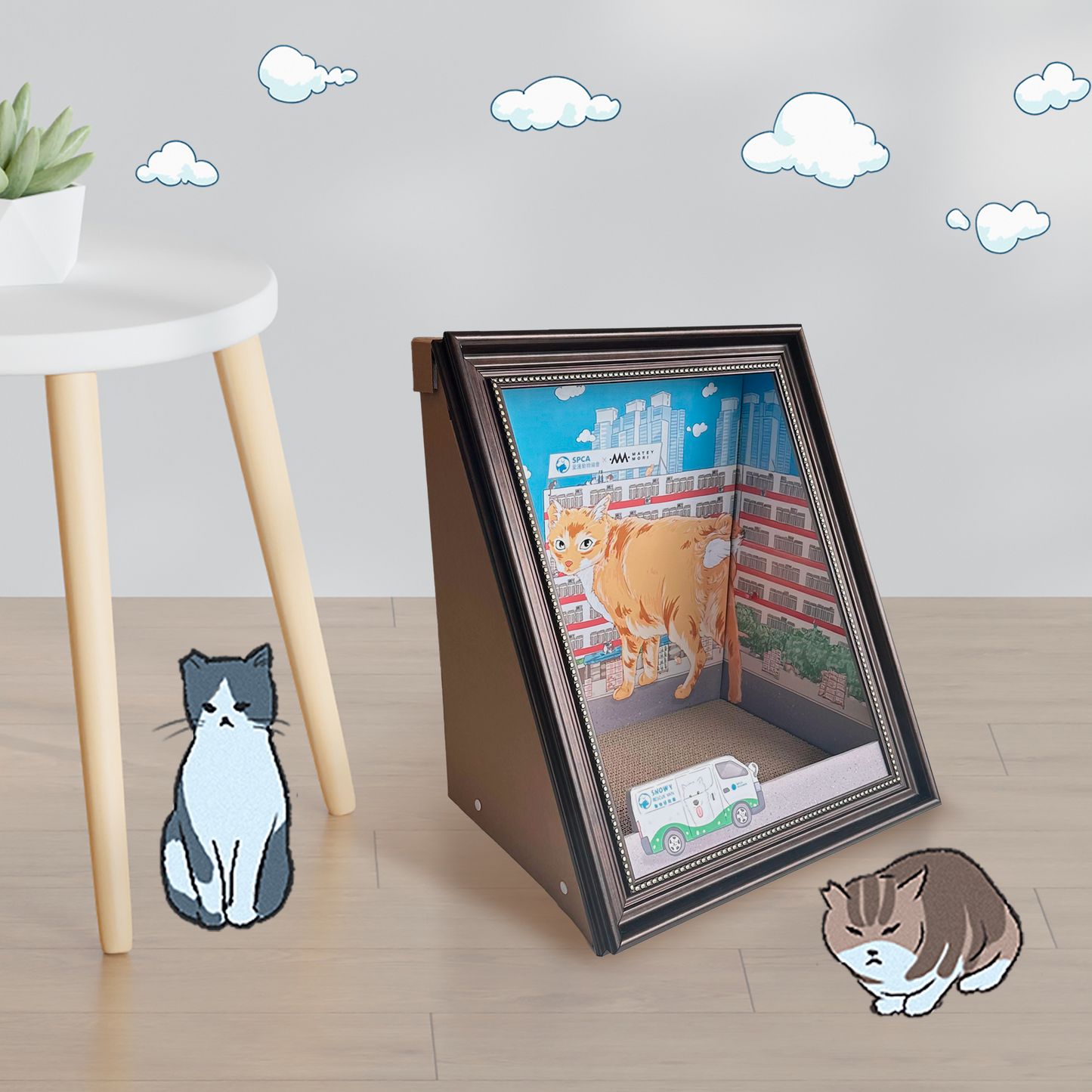 SumMeow In the City - 4D Painting Cat Scratching Board