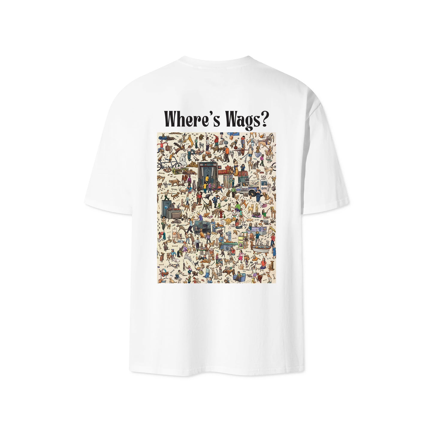 Where's Wags?  Cotton Tee By Hong Kong artist, Sophia Hotung