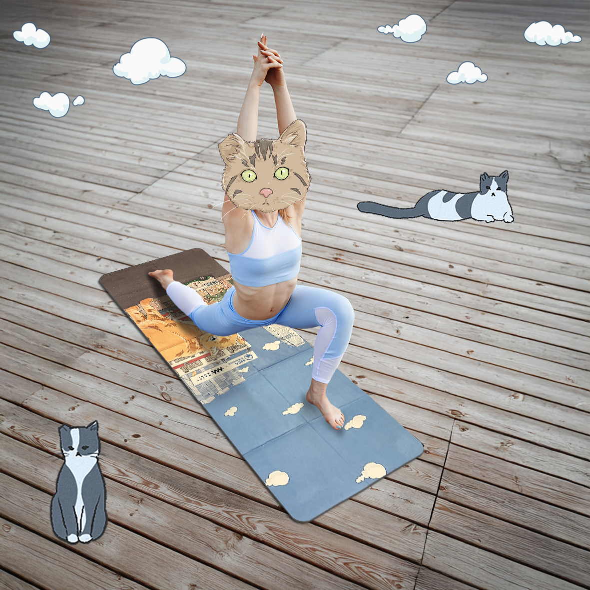 SumMeow In the City - Compact Foldable Yoga Mat